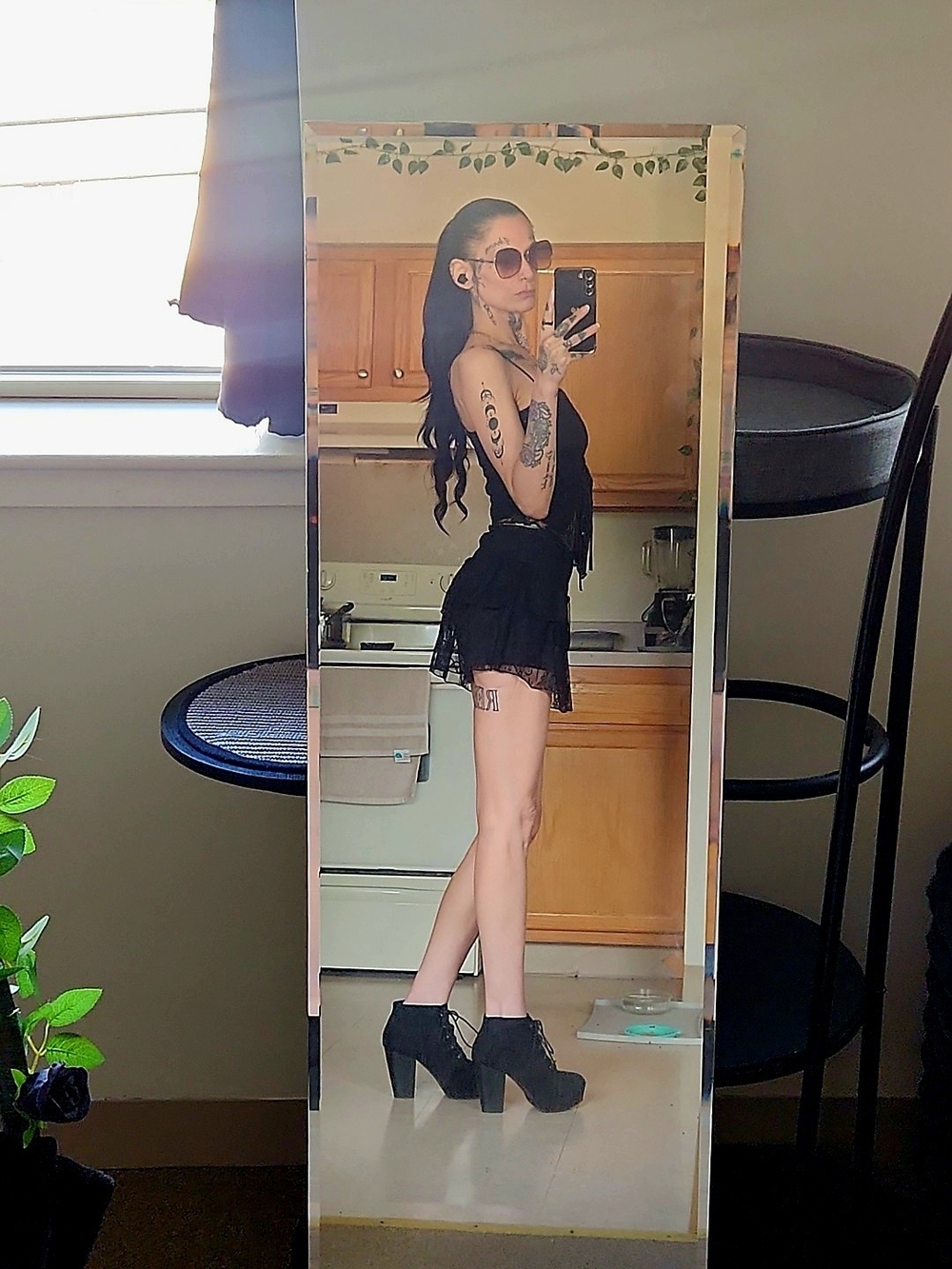 Black Lace Skirt with Matching Top